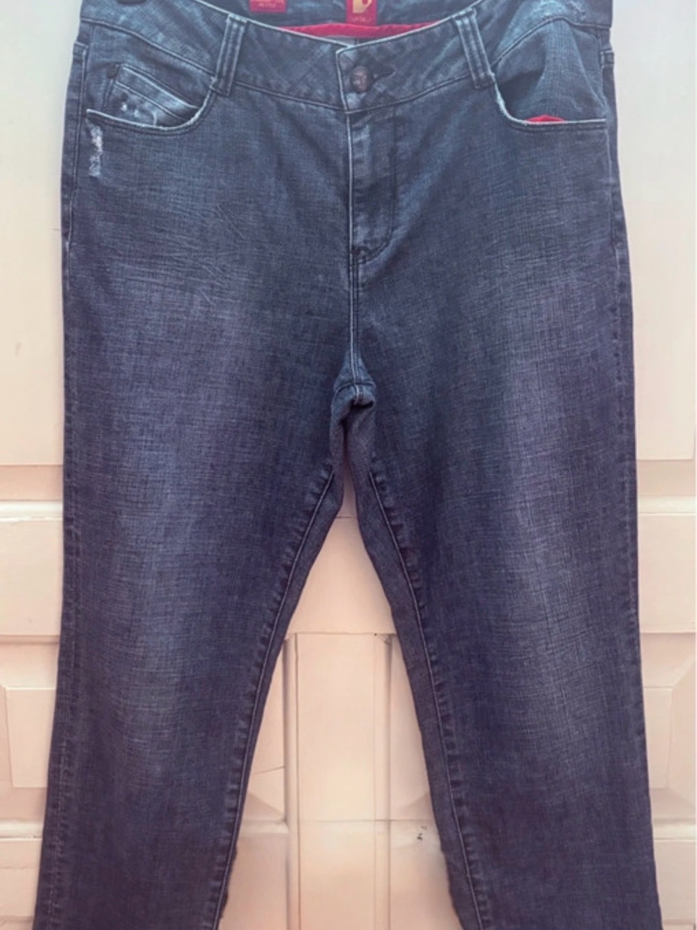 Vintage Y2K Sasson Ooh La La Straight Leg Hustle Jeans/Navy Blue/US 14